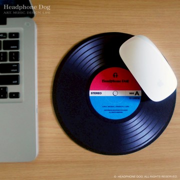 [HeadphoneDog] DJ黑膠唱片刷碟 薄型滑鼠墊 mousepad