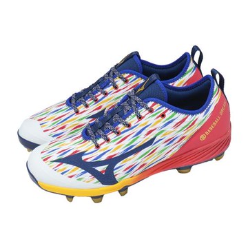 Mizuno 美津濃 棒壘球鞋 Cushionrevo Pro TPU CR 男鞋 藍 紅 回彈 11GP2630-01