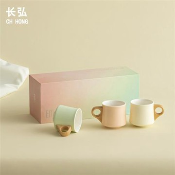 長弘 少女ins風陶瓷馬克杯木柄濃縮咖啡杯創意手作陶瓷手沖咖啡杯