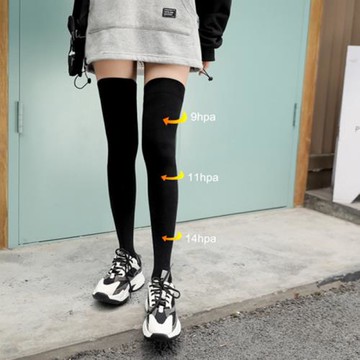 秋冬壓力瘦腿過膝襪日系JK長筒襪子女高筒長腿大腿襪黑色顯瘦長襪