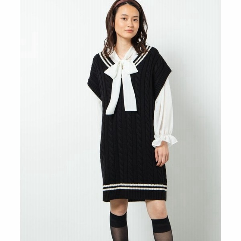 ウィゴー Wego チルデンニットベストワンピース 通販 Lineポイント最大0 5 Get Lineショッピング
