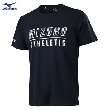 MIZUNO 男裝 短袖 T恤 吸汗快乾 抗紫外線 立體透氣組織 黑【運動世界】32TA100109