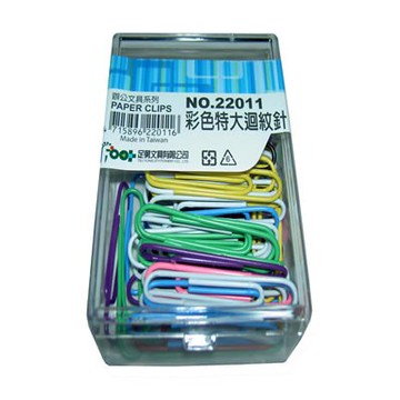 【文具通】足勇22011彩色特大紋迴紋針(50mm) P2060041【領券滿額再折千12/31止】