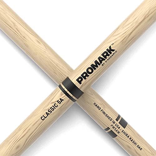 ProMark Classic Attack 5A Shira Kashi Oak Drumsticks, Oval Wood Tip, Four P