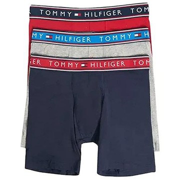 Tommy Hilfiger 2022男經典棉質紅灰藍色混搭四角修飾內著3件組