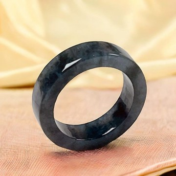 冰烏雞翡翠角戒戒指戒圈 | 國際12圍 | 天然緬甸玉翡翠A貨 | 送禮