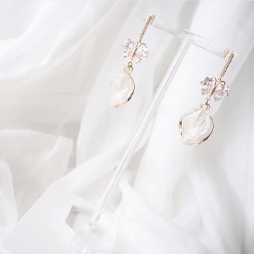 新娘耳環 新娘耳夾 生日禮物 優雅 耳環 耳夾 客製化 定制