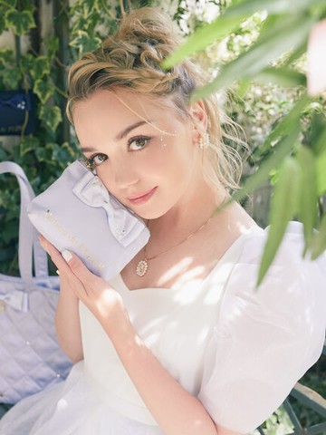 優雅水鑽系列緞帶方形手拿包(8A32FJJ1300) - Maison de FLEUR