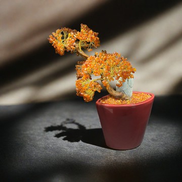 【騰彪琥珀】天然琥珀樹擺件 實木樹幹 手工銅線穿繞 自然木生長