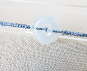 本命年【歲歲平安】平安扣翡翠絲光編織手鍊*SW48*招財開運