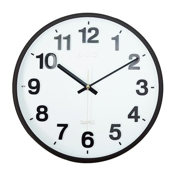 A-ONE 金吉星 超靜音超大立體字厚框掛鐘  黑色