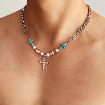 【台灣公司 可打統編】免運 甜酷風鈦鋼字母雙層疊戴項鏈跨境小眾設計感輕奢嘻哈辣妹鎖骨鏈潮 可開發票 全館五折 工廠現貨直銷 新品特價 z9211