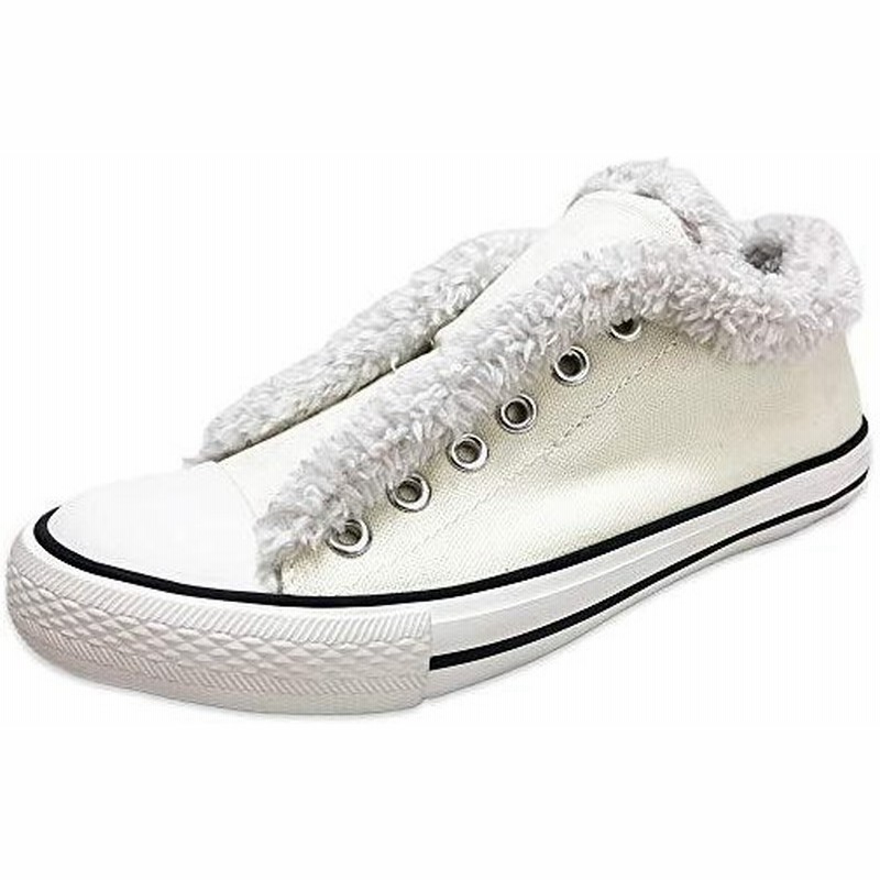 デクト スニーカー スリッポン レディース 黒 白 冬 ファー ボア キャンバス ぺたんこ 大きいサイズ ママコーデ 紐なし ふわもこ 通販 Lineポイント最大0 5 Get Lineショッピング