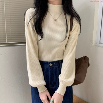 🎉限時購🎉毛衣女秋冬內搭半高領長袖打底衫今年流行漂亮上衣秋款針織小外套