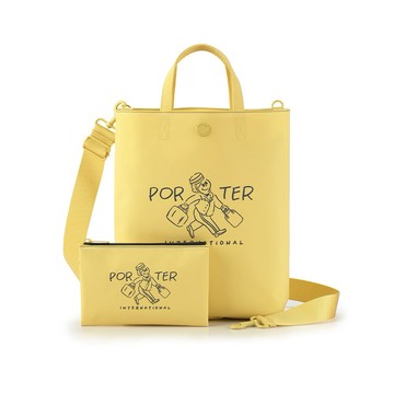 【PORTER INTERNATIONAL】歡快特調 GAPPY系列 托特包(附收納包)(奶黃色)