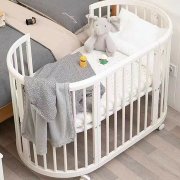 【台灣公司 可打統編】免運 白色嬰兒床橢圓形床兒童拼接床可加長變學習桌沙發床小孩游戲床 可開發票 全館五折 工廠現貨直銷 新品特價 b9188