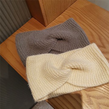 針織毛線發帶夏季薄款寬邊編織發箍產婦孕婦產后月子頭巾頭套夏天