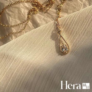 【HERA赫拉】典雅黃金蕾絲水滴鑲鑽項鍊 H114091808