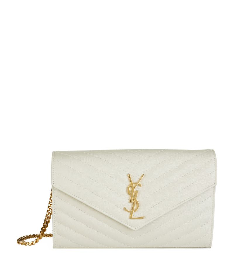 Saint Laurent Monogram Saint Laurent Matelassé Chain Wallet