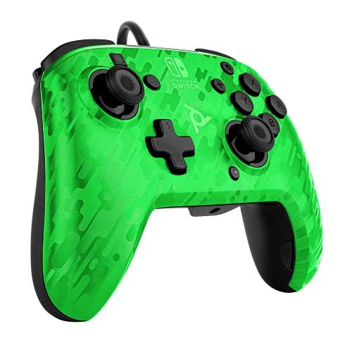 PDP Faceoff Deluxe Audio Wired Controller Green Camo スイッチ 