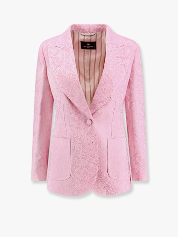 Jacquard silk blend blazer with embroidery - ETRO - gender_Woman