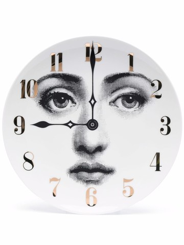 Fornasetti - Tema e Variazioni n.74 clock-print plate - unisex - ceramic - One Size - White