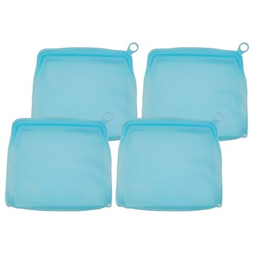 OUTSY 可密封果凍QQ矽膠食物夾鏈袋 食品級矽膠 安全無毒 耐冰耐熱 可重複使用  4個  1組  22.5 x 6 x 23.5cm