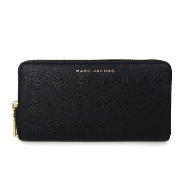 MARC JACOBS 荔枝紋皮革ㄇ型拉鍊長夾(黑色)