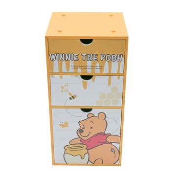 【Disney 迪士尼】直立三抽盒-維尼 （16.5*16.5*33cm）_廠商直送
