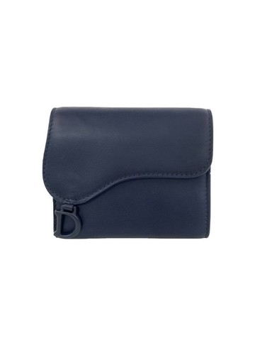 dior 藍色 Saddle Wallet 皮革短夾 錢包