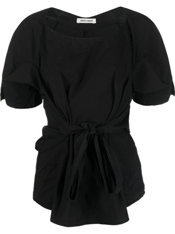 Henrik Vibskov - tied-waist detail blouse - women - Fabric - L - Black
