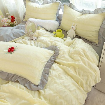 森系公主風四件套夏季韓式床單被套床上用品套件三件套ins被罩仙4