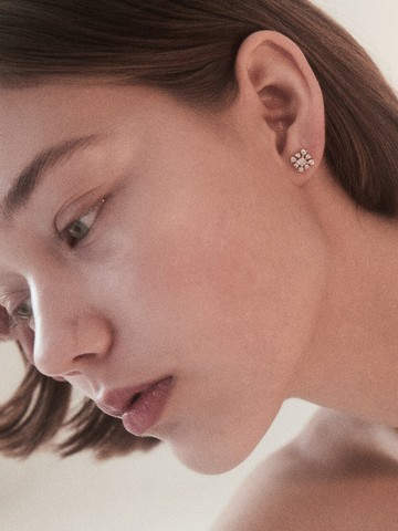 [14K Gold] Classic Square Stone Earrings