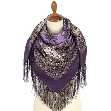 正宗帕夫洛沃帕薩德俄羅斯披肩圍巾 柔軟 100% 羊毛 89x89 公分 2046-15