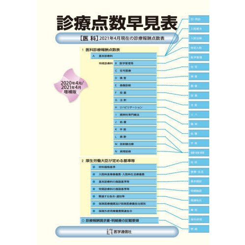 診療点数早見表 2021年4月増補版 医科2021年4月現在の診療報酬点数表