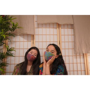 泰國手工繡花民族風復古旅拍純棉多層防塵面罩 含鼻梁定型條