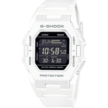 CASIO G-SHOCK 纖薄時尚未來感藍牙運動電子錶 手錶-白 GD-B500-7