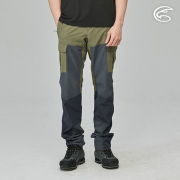 ADISI 男四面超彈耐磨貼袋拼接登山長褲AP2311136 (S-2XL) 棕綠/烏木灰