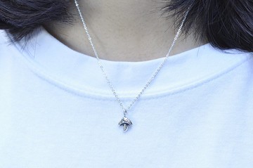 二毛銀【多肉植物系列─插畫版香菇-項鍊】銀