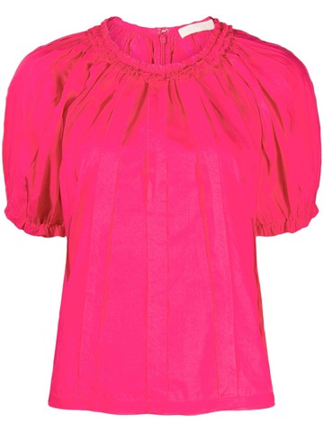 Ulla Johnson - short puff-sleeve cotton top - women - Cotton - 4 - Pink