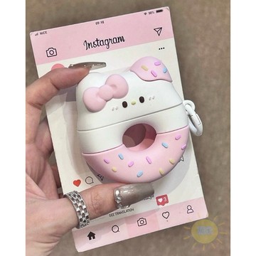 可愛 日系 甜甜圈造型 矽膠 防摔 加厚 耳機套 airpods 4代 pro2 蘋果 耳機殼 1代 2代 3代 保護殼