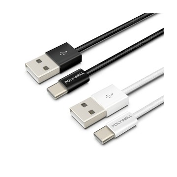 POLYWELL USB To Type-C PD編織快充線 18W / 20公分