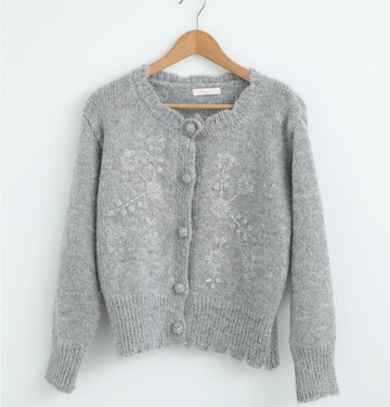 Pink* 氣質針織花毛線衣外套 (2色) Z5404BD