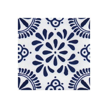 歐式復古風DIY四角仿花磚防水牆壁貼-藍花綻放10x10cm(20片/包)