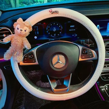 免運 2023新款狐狸粉色汽車方向盤套春夏天冰絲吸汗防滑車把套女神 車飾