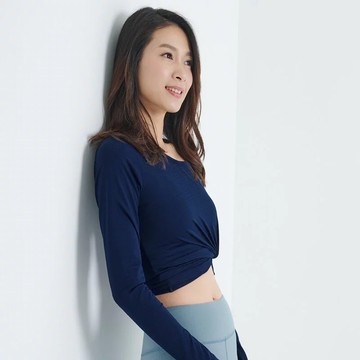 YOGA FLOW Ula Tshirt - 長袖圓領罩衫 - 潛水藍 Snorkel Blue