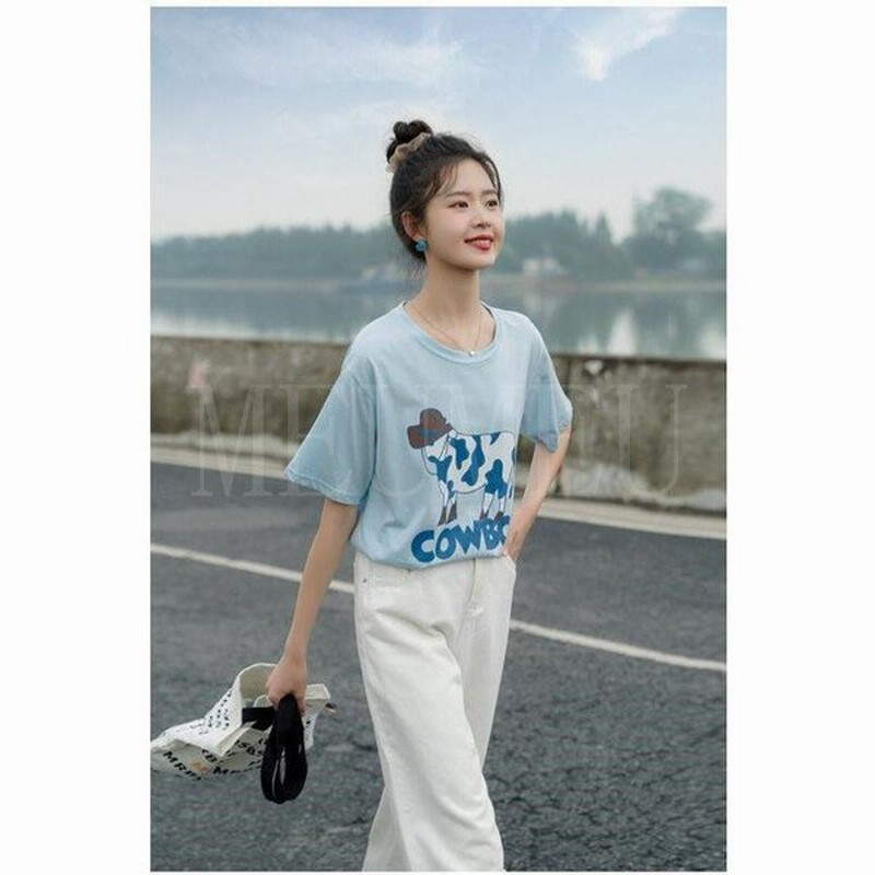 21夏の新作 韓国ファッション超絶可愛い少女 韓国風 Tシャツ レディース 半袖 夏 ゆるいトップス Sns人気 爽やか 通販 Lineポイント最大0 5 Get Lineショッピング