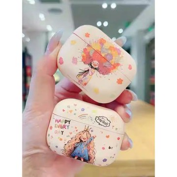 創意花束女孩~磨砂軟殼適用Airpodspro 2代新款typec蘋果airpods3保護套二代pro1代airpods1/2無線藍牙耳機殼