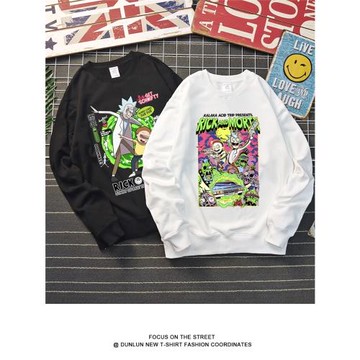 瑞克和莫蒂聯名衛衣男圓領rickandmorty春季薄款休閑大碼潮流外套