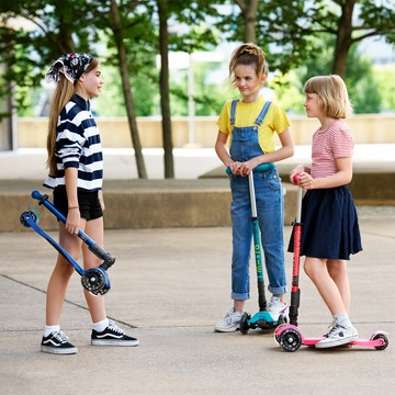 Micro - 瑞士 Maxi Deluxe Foldable LED輪 折疊版兒童滑板車-紫色
